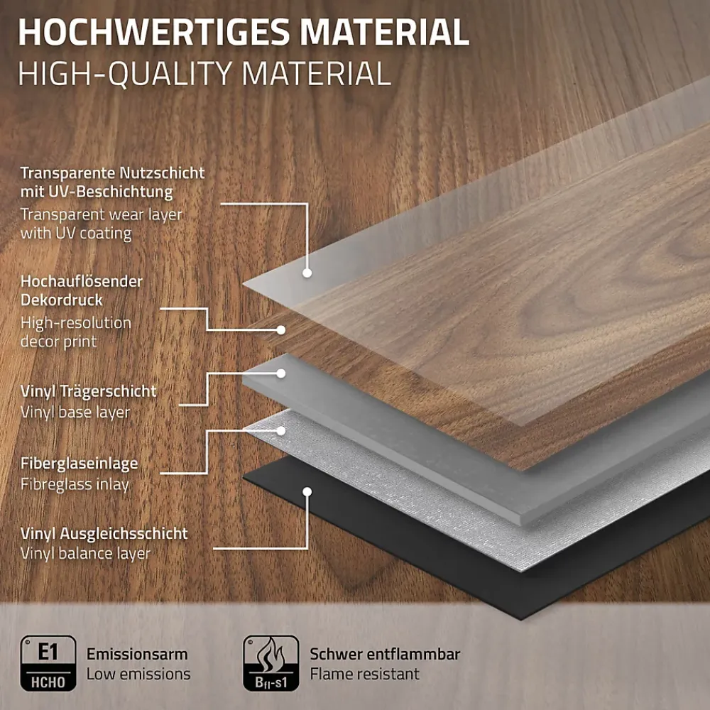 Ml-Design Dalle Et Lame Pvc<Revêtement de sol à clic en PVC 7,7m²/35 planches 122x18cm marron aspect chêne bois