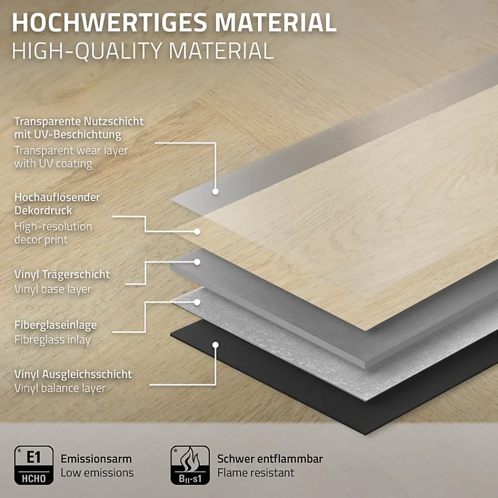 Ml-Design Revêtement de sol à clic en PVC 3,12m²/40 planches marron aspect chêne à chevrons naturel- Dalle Et Lame Pvc