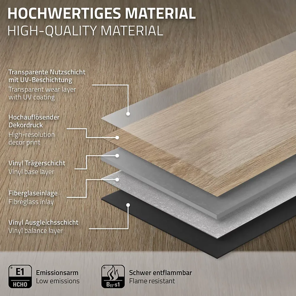 Ml-Design Dalle Et Lame Pvc<Revêtement de sol à clic PVC 6,16m²/28 planches 122x18cm marron aspect chêne golden hour