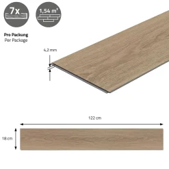 Ml-Design Dalle Et Lame Pvc<Revêtement de sol à clic PVC 6,16m²/28 planches 122x18cm marron aspect chêne golden hour