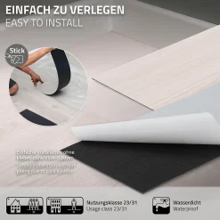 Ml-Design Revêtement de sol autocollant en PVC 6,69m²/48 planches 91,5x15,3cm blanc aspect chêne- Dalle Et Lame Pvc