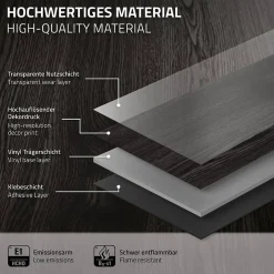 Ml-Design Revêtement de sol autocollant PVC 2,23m²/16 planches 91,5x15,3cm gris foncé aspect chêne- Dalle Et Lame Pvc