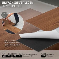 Ml-Design Revêtement de sol autocollant PVC 11,15m²/80 planches 91,5x15,3cm brun aspect chêne rouge- Dalle Et Lame Pvc