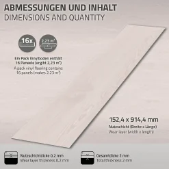 Ml-Design Dalle Et Lame Pvc<Revêtement de sol autocollant en PVC 11,15m²/80 planches 91,5x15,3cm blanc aspect chêne