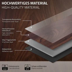 Ml-Design Revêtement de sol autocollant PVC 11,15m²/80 planches 91,5x15,3cm rouge-brun aspect noyer- Dalle Et Lame Pvc