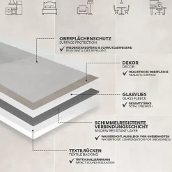 Floordirekt Revêtement de sol sur mesure Atlantic Zala 997M Largueur 100 x 100 cm -- Dalle Et Lame Pvc