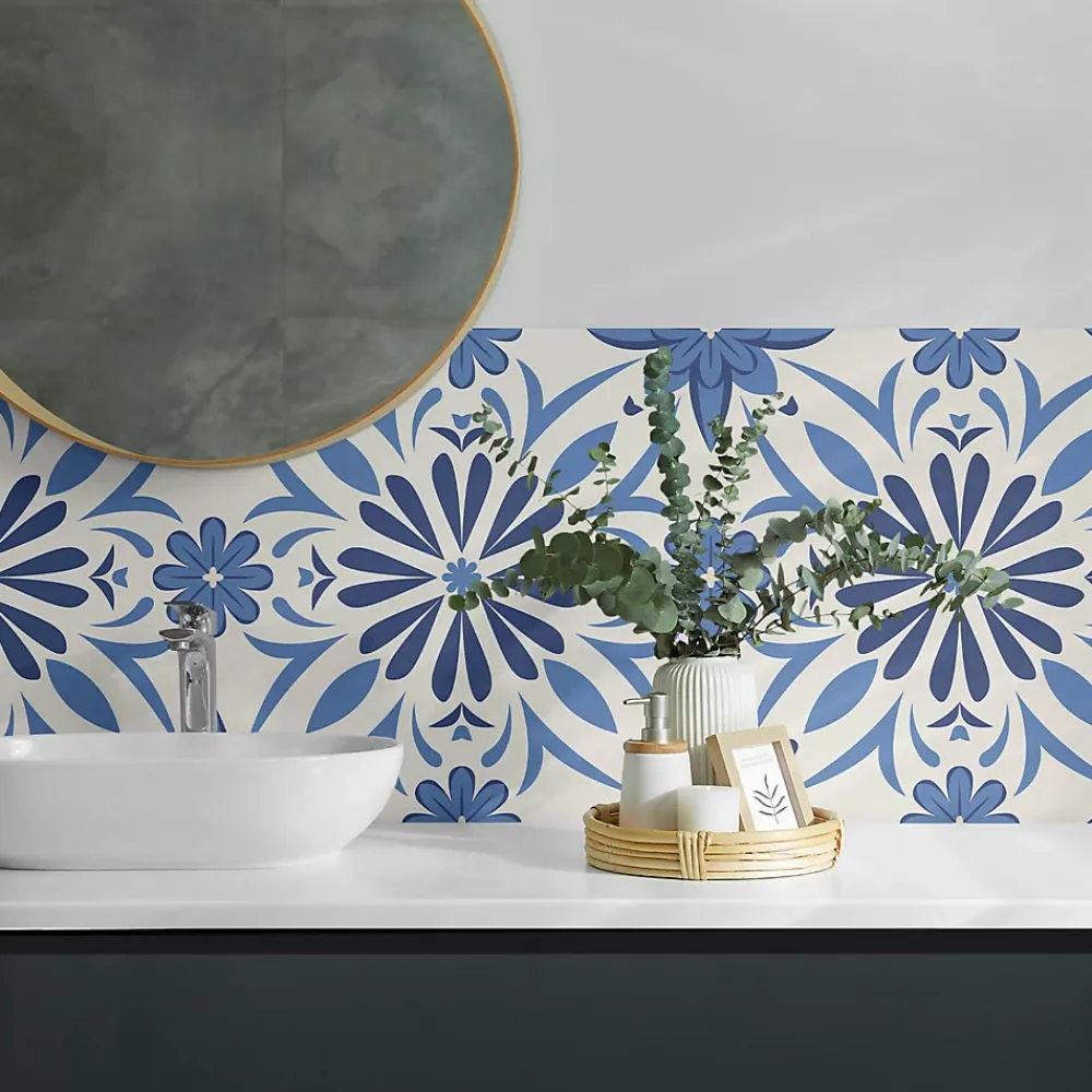 Wallfluent Lambris Mural<Revêtement Mural PVC 100x50 cm Motifs Végétaux En Carreaux 1 pièce