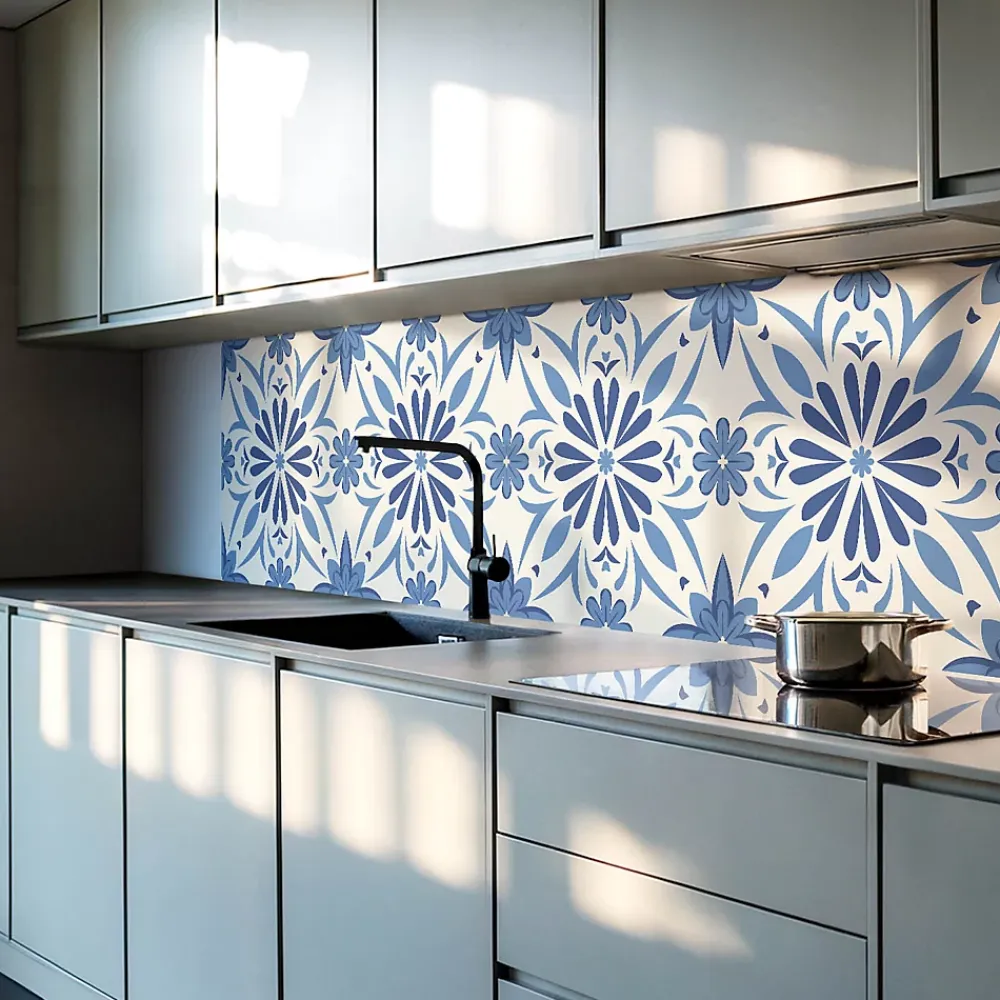 Wallfluent Lambris Mural<Revêtement Mural PVC 100x50 cm Motifs Végétaux En Carreaux 1 pièce