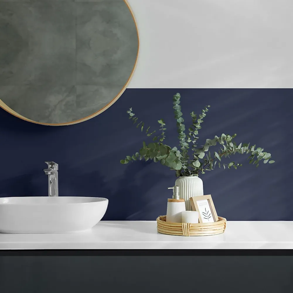 Wallfluent Revêtement Mural PVC 50x50 cm Couleur : Bleu Marine Foncé 4 pièces- Lambris Mural