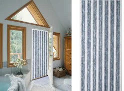 Morel Accessoire Pour Moustiquaire<Rideau de porte chenille Florence Gris Blanc - 120 x 220 cm -