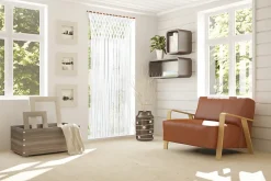 Jardiline Rideau de porte macramé bohème blanc L.200 x l.90cm- Moustiquaire Pour Porte