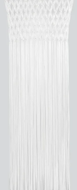 Jardiline Rideau de porte macramé bohème blanc L.200 x l.90cm- Moustiquaire Pour Porte