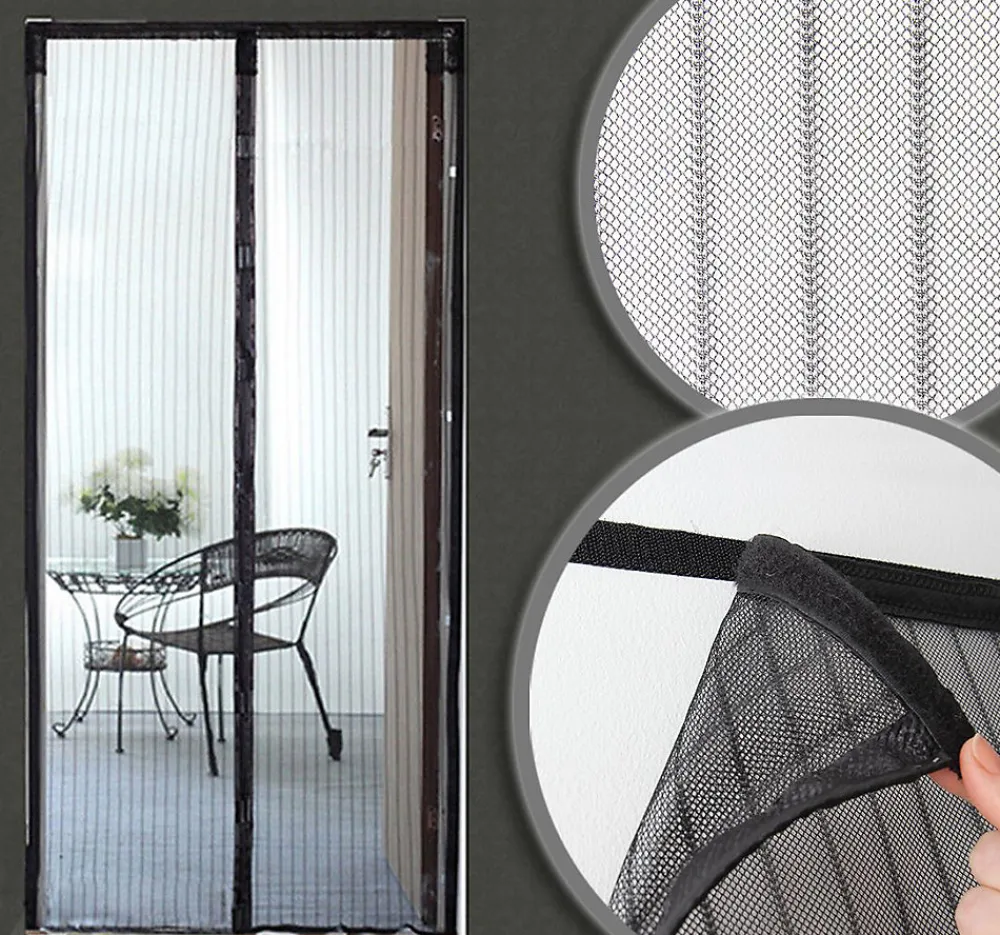 Avosdim Moustiquaire Pour Fenêtre<Rideau Moustiquaire aimanté - L130 x H215cm - Noir
