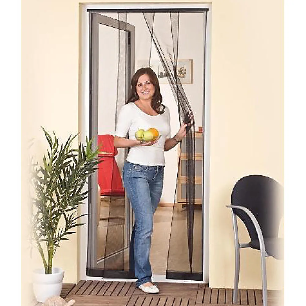 Rideau moustiquaire de porte en pvc gris 100 x h.220 cm- Moustiquaire Pour Fenêtre