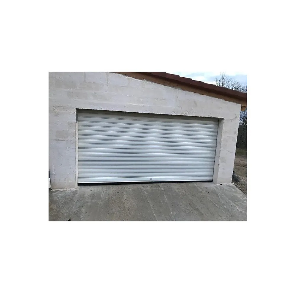 4M Rideau Métallique Blanc RAL9010 Motorisé 380V Lames Pleines 9/10ème L9000 H4000- Porte De Garage Enroulable