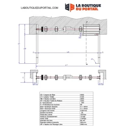 4M Porte De Garage Enroulable<Rideau Métallique Galvanisé Motorisé 220V Lames Pleines 7/10ème L4000 H3000 CLASSIC BOX