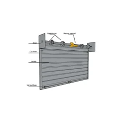 4M Porte De Garage Enroulable<Rideau Métallique Gris RAL7016 Motorisé 220V Lames Pleines 7/10ème L4000 H1500 PREMIUM