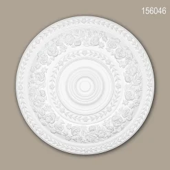 Profhome Moulure Et Rosace De Plafond<Rosace 156046 Élement décorative Élement pour plafond style Rococo-Baroque blanc diametre 86 cm