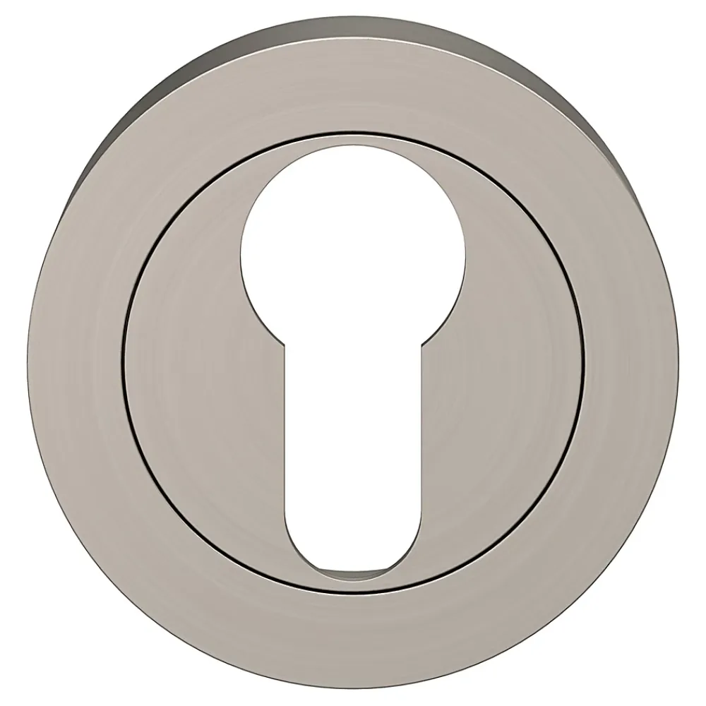 GoodHome Rosace de fonction rond à visser cylindre Duod effet nickel satin gris Ø50mm- Poignée De Porte
