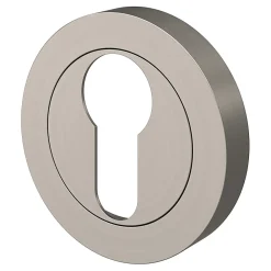 GoodHome Rosace de fonction rond à visser cylindre Duod effet nickel satin gris Ø50mm- Poignée De Porte