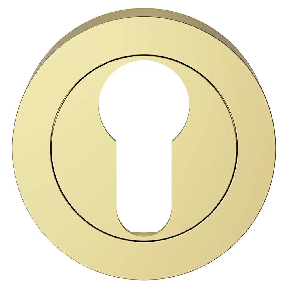 GoodHome Poignée De Porte<Rosace de fonction rond à visser Duod effet laiton or Ø50mm