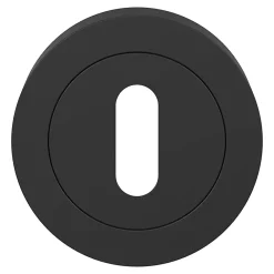 GoodHome Poignée De Porte<Rosace de fonction rond à visser à serrure Duod mat noir Ø50mm