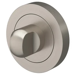 GoodHome Poignée De Porte<Rosace de fonction rond à visser à condamnation Duod essential effet nickel satin gris Ø50mm