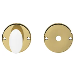 GoodHome Rosace de fonction rond à visser à condamnation brillant or Ø48mm- Poignée De Porte