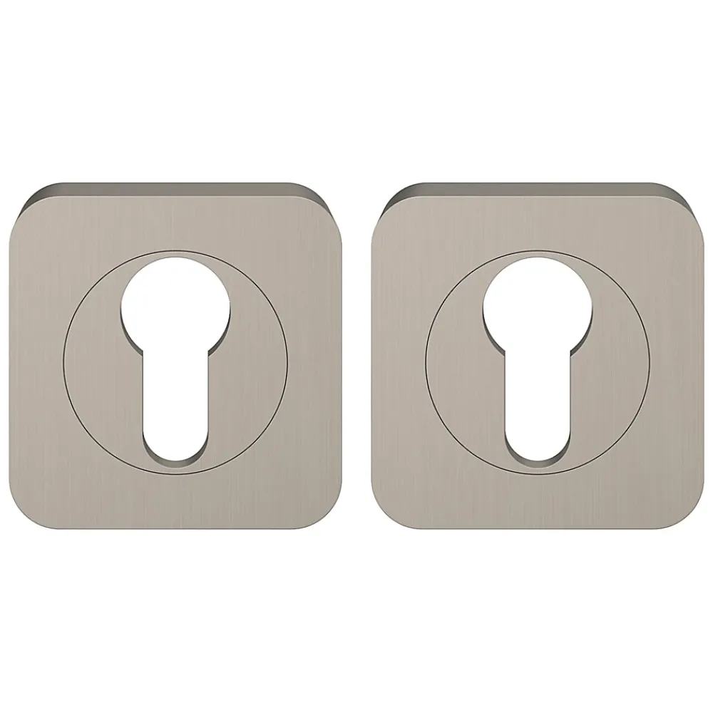 GoodHome Rosace de fonction rond à visser Duod effet nickel satin gris Ø52.5mm- Poignée De Porte