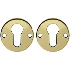 GoodHome Rosace de fonction rond à visser brillant or Ø48mm- Poignée De Porte