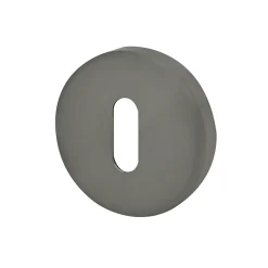 Rosace de fonction rond à visser à serrure Duod acier effet nickel satin gris Ø52mm- Poignée De Porte