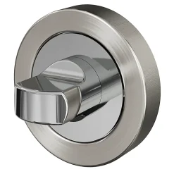 GoodHome Rosace de fonction rond à visser à condamnation Duod Zamac effet chrome et nickel satin gris Ø52mm- Poignée De Porte