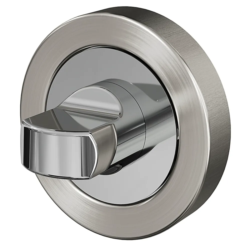 GoodHome Rosace de fonction rond à visser à condamnation Duod Zamac effet chrome et nickel satin gris Ø52mm- Poignée De Porte