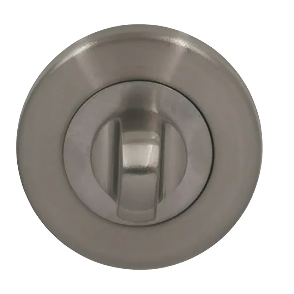 Rosace de fonction rond à visser à condamnation Duod acier effet nickel satin gris Ø52mm- Poignée De Porte