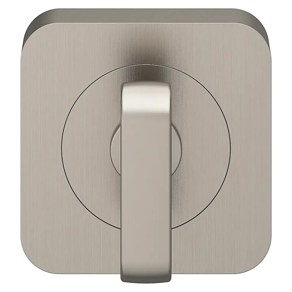 GoodHome Rosace de fonction rond à visser à condamnation Duod effet nickel satin gris Ø52.5mm- Poignée De Porte