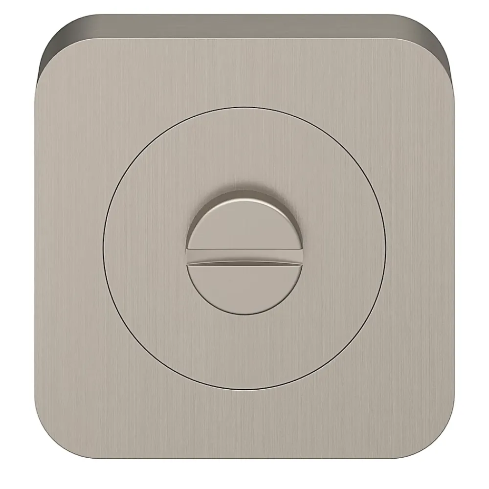GoodHome Rosace de fonction rond à visser à condamnation Duod effet nickel satin gris Ø52.5mm- Poignée De Porte