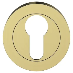GoodHome Rosace de fonction rond à visser Duod effet laiton satin or Ø50mm- Poignée De Porte