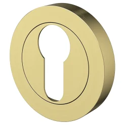 GoodHome Rosace de fonction rond à visser Duod effet laiton satin or Ø50mm- Poignée De Porte