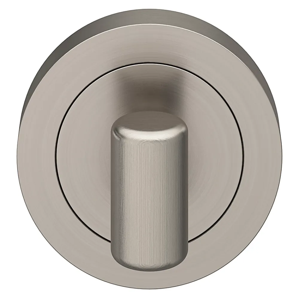 GoodHome Poignée De Porte<Rosace de fonction rond tube à visser à condamnation Duod effet nickel satin gris Ø50mm