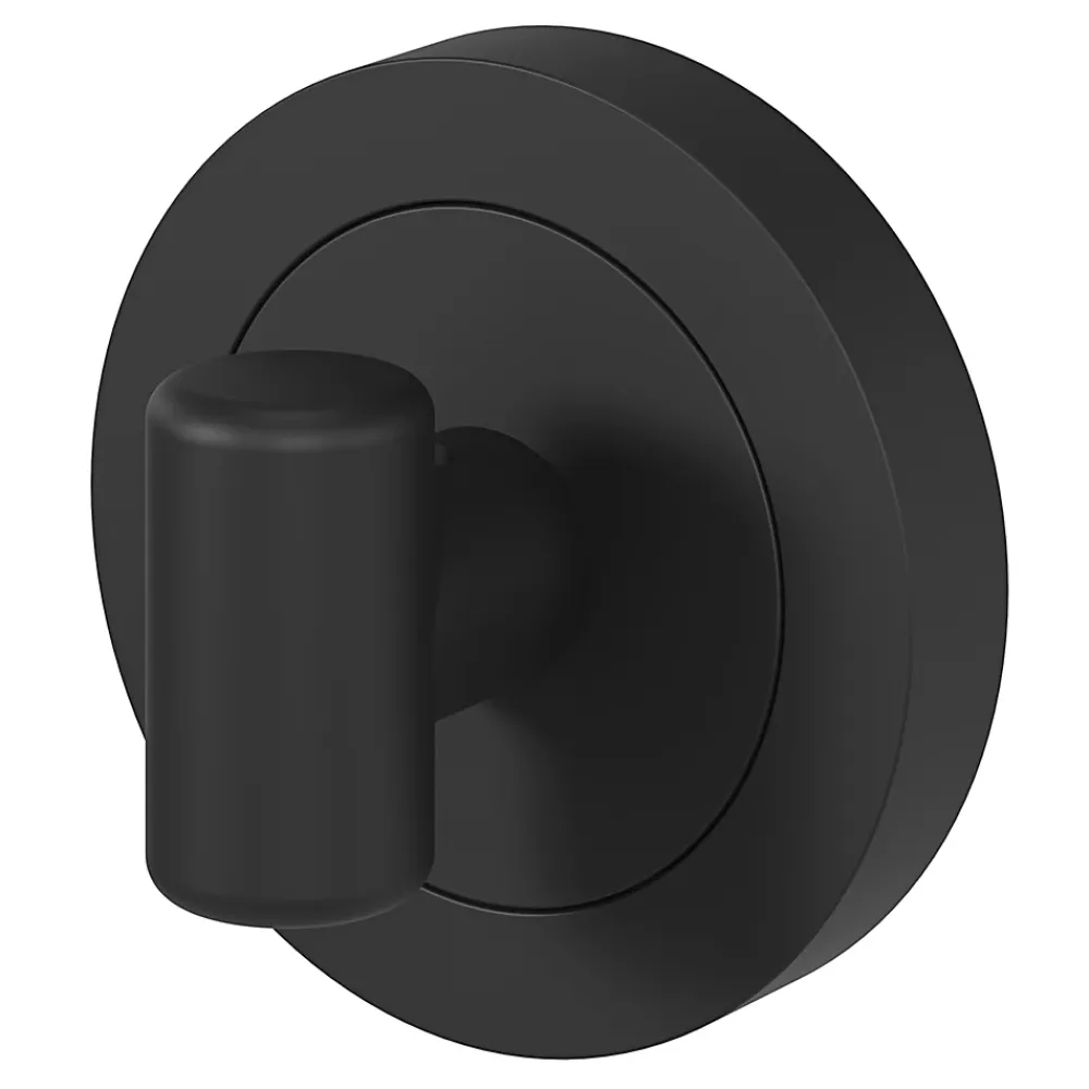 GoodHome Rosace de fonction rond tube à visser à condamnation Duod mat noir Ø50mm- Poignée De Porte