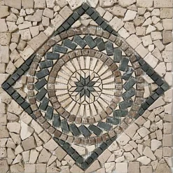 Albedo Pierre Mosaïque<Rosace en Marbre et Travertin - 45X45CM