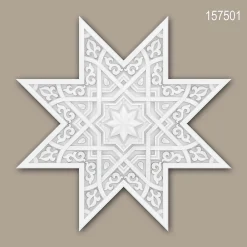 Profhome Rosace 157501 Dalle de plafond Élément décoratif 3d panneau mural 53,5 x 53,5 cm- Moulure Et Rosace De Plafond