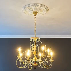 Profhome Rosace 156039 Élement décorative Élement pour plafond diametre 65,9 cm- Moulure Et Rosace De Plafond