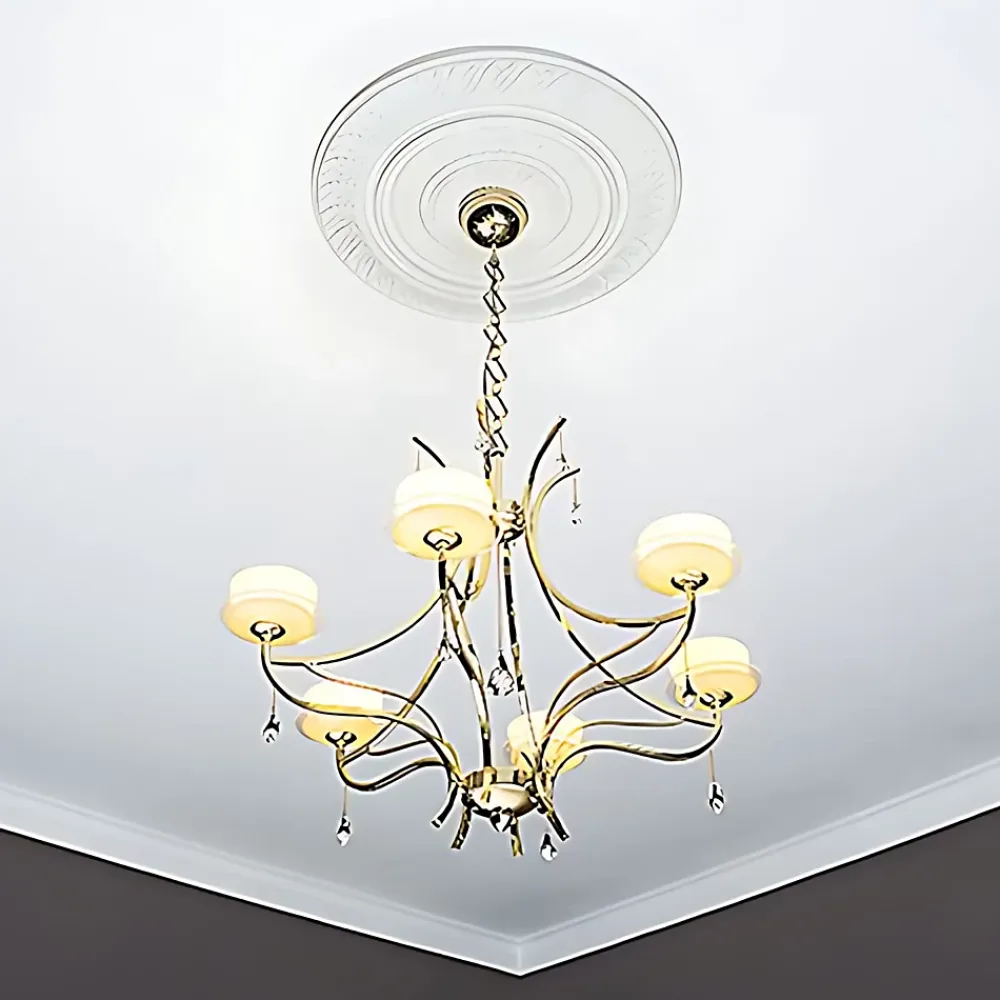 Profhome Rosace 156028 Élement décorative Élement pour plafond diametre 67 cm- Moulure Et Rosace De Plafond