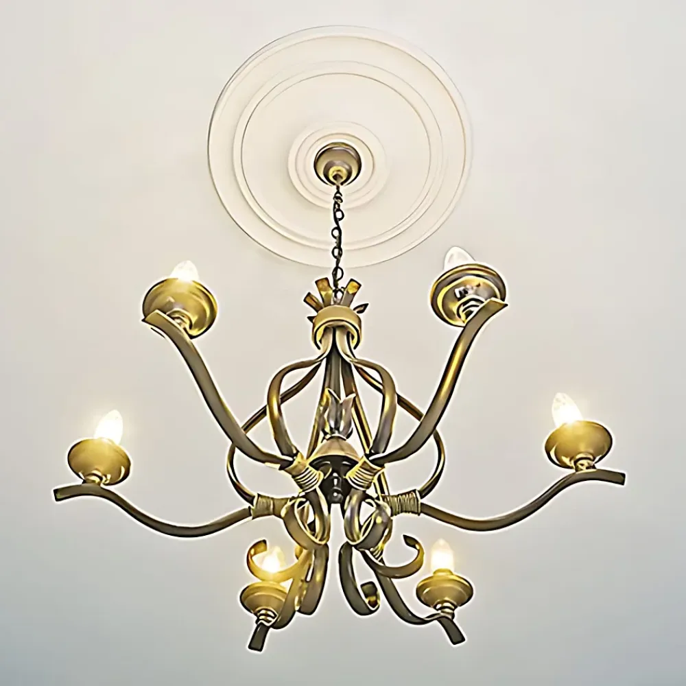 Profhome Moulure Et Rosace De Plafond<Rosace 156015 Élement décorative Élement pour plafond diametre 55,5 cm