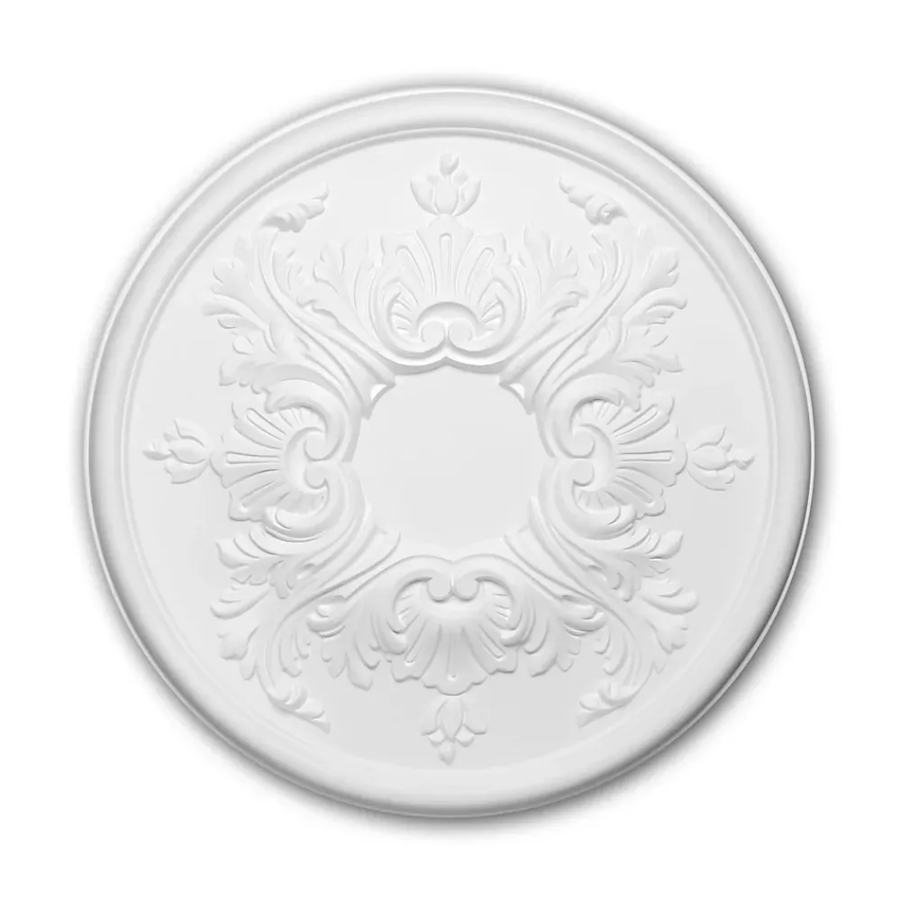 Profhome Rosace 156030 Élement décorative Élement pour plafond diametre 39,5 cm- Moulure Et Rosace De Plafond