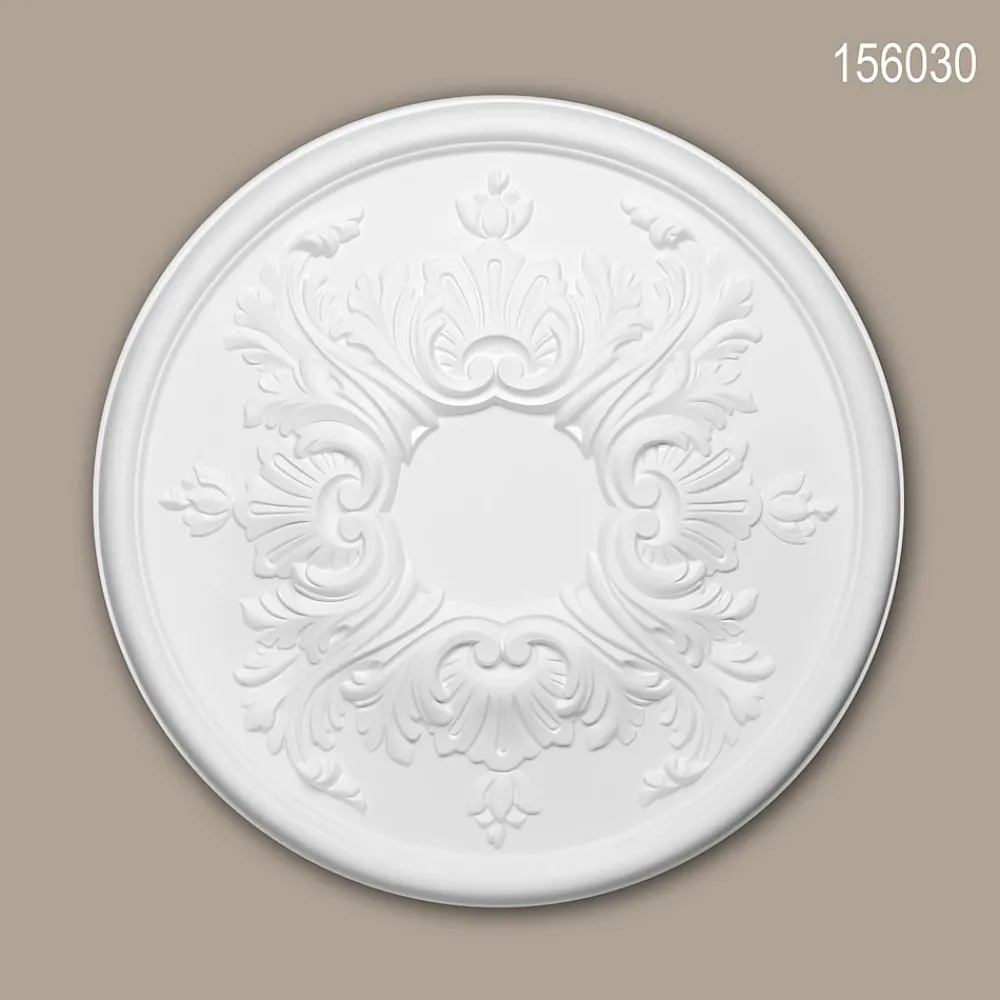 Profhome Rosace 156030 Élement décorative Élement pour plafond diametre 39,5 cm- Moulure Et Rosace De Plafond
