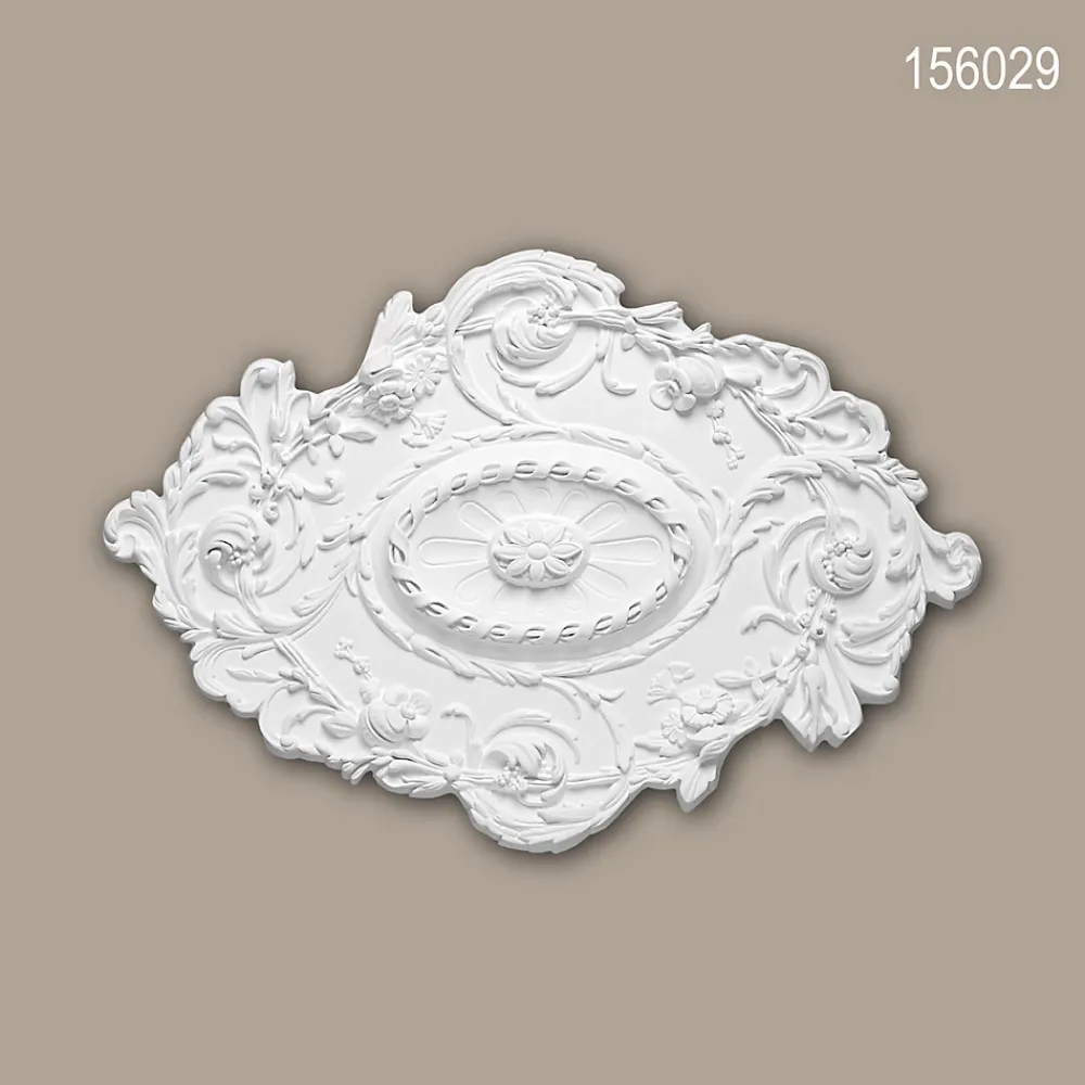 Profhome Rosace 156029 Élement décorative Élement pour plafond 76,7 x 53,2 cm- Moulure Et Rosace De Plafond