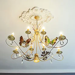 Profhome Rosace 156029 Élement décorative Élement pour plafond 76,7 x 53,2 cm- Moulure Et Rosace De Plafond