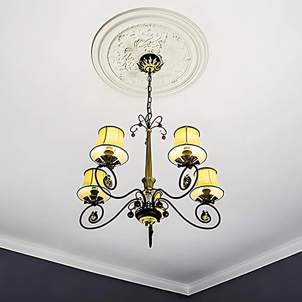Profhome Moulure Et Rosace De Plafond<Rosace 156001 Élement pour plafond Élement décorative diametre 69,5 cm